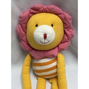 Old Navy Plush Lion Striped Stuffed Animal Orange Yellow Kidcore